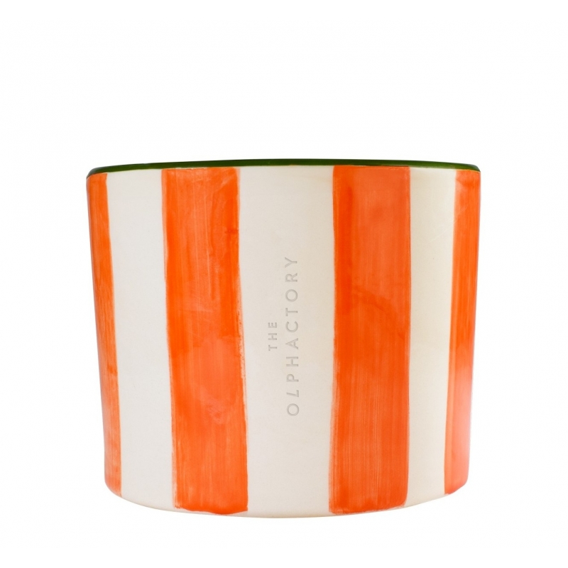 Jardin des Orangers, Ριγέ Φυτικό αρωματικό κερί 320gr σε χειροποίητο δοχείο - The Olphactory Jardin des Orangers, Ριγέ Φυτικό αρωματικό κερί 320gr σε χειροποίητο δοχείο - The Olphactory