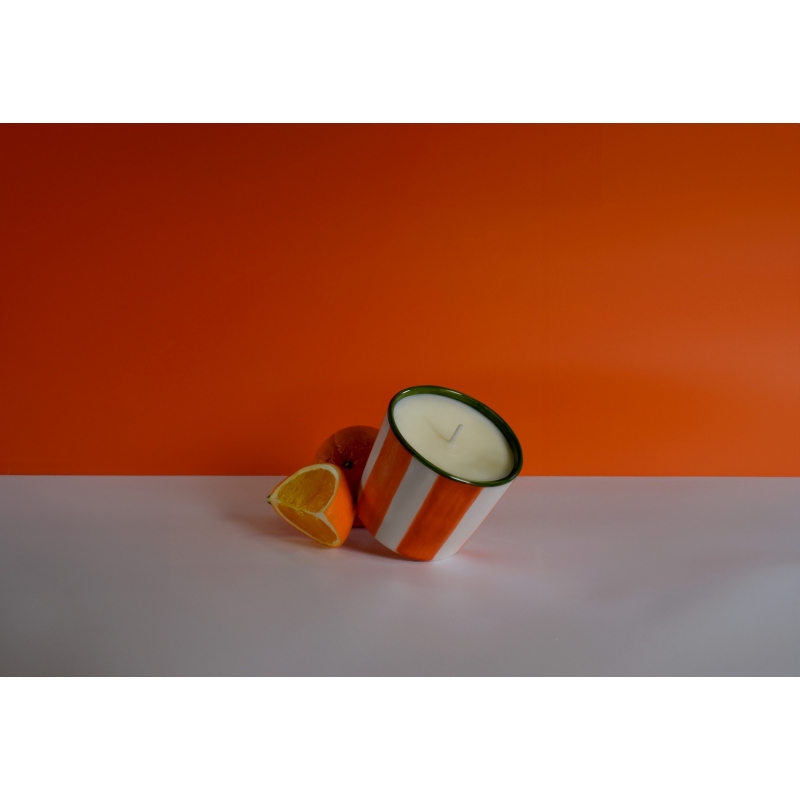 Jardin des Orangers, Ριγέ Φυτικό αρωματικό κερί 320gr σε χειροποίητο δοχείο - The Olphactory Jardin des Orangers, Ριγέ Φυτικό αρωματικό κερί 320gr σε χειροποίητο δοχείο - The Olphactory