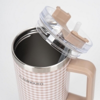 Μπέζ Gingham Καρό Μπουκάλι Θερμός 1.18L από ανοξείδωτο ατσάλι - Flamingueo Μπέζ Gingham Καρό Μπουκάλι Θερμός 1.18L από ανοξείδωτο ατσάλι - Flamingueo
