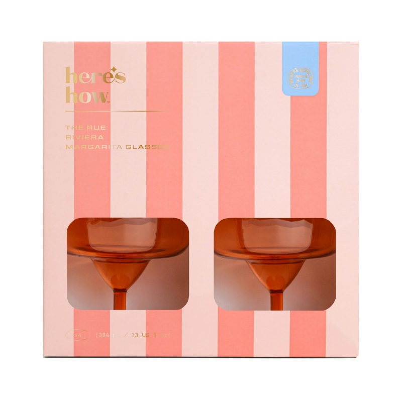 The Rue Σετ 4 Orange Ποτηριών για Margarita 384mL - Here's How