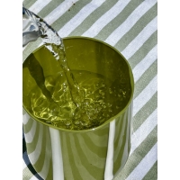 Γυάλινο ριγέ ποτήρι Olive & White, Atina - Maegen