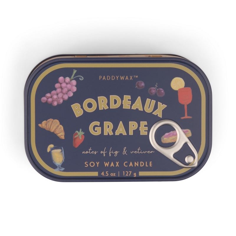 Bordeaux Grape Φυτικό Κερί 127gr σε μεταλλικό δοχείο-κονσέρβα, Bistro Grapes - Paddywax Bordeaux Grape Φυτικό Κερί 127gr σε μεταλλικό δοχείο-κονσέρβα, Bistro Grapes - Paddywax
