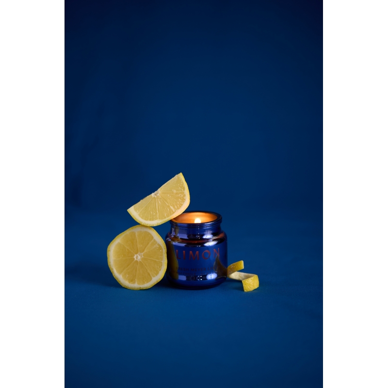 Meyer Lemon Φυτικό Κερί 70gr σε μπλε γυάλινο δοχείο με καπάκι, Chroma Limon - Paddywax