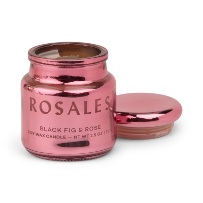 Black Fig & Rose Φυτικό Κερί 70gr σε ροζ γυάλινο δοχείο με καπάκι, Chroma Rosales - Paddywax