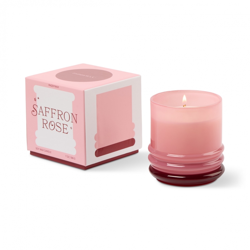 Stacked Γυάλινο Κερί Σόγιας, Saffron Rose 198gr - Paddywax