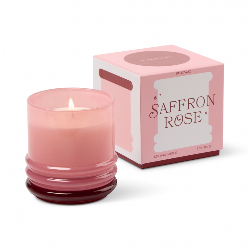 Stacked Γυάλινο Κερί Σόγιας, Saffron Rose 198gr - Paddywax