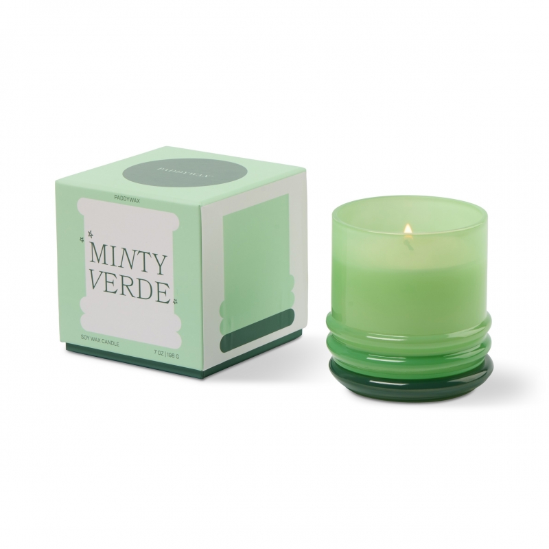 Stacked Γυάλινο Κερί Σόγιας, Minty Verde 198gr - Paddywax