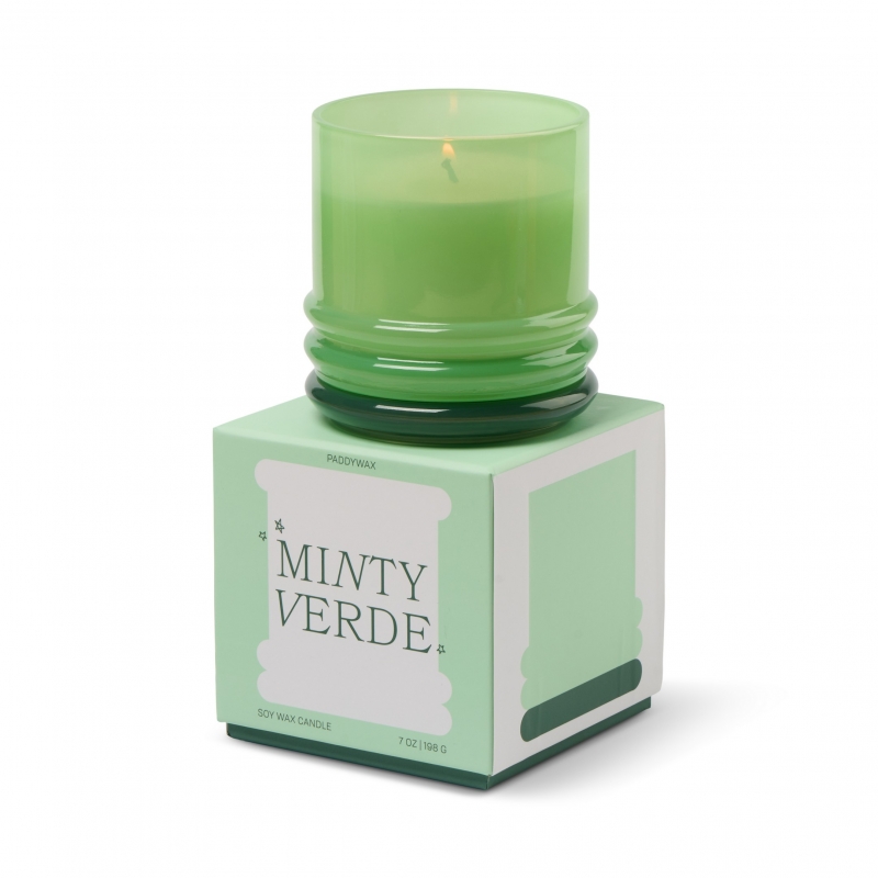 Stacked Γυάλινο Κερί Σόγιας, Minty Verde 198gr - Paddywax