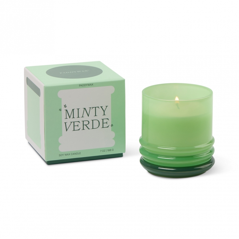 Stacked Γυάλινο Κερί Σόγιας, Minty Verde 198gr - Paddywax