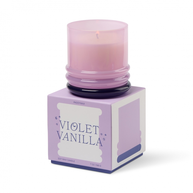 Stacked Γυάλινο Κερί Σόγιας, Violet Vanilla 198gr - Paddywax