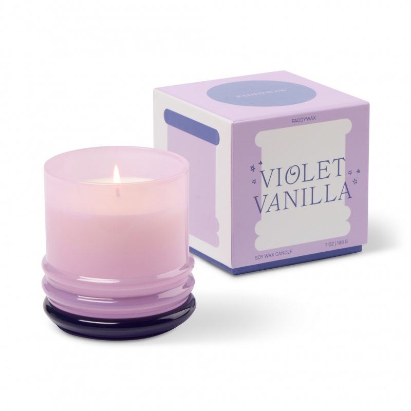 Stacked Γυάλινο Κερί Σόγιας, Violet Vanilla 198gr - Paddywax