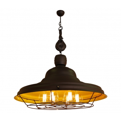 HL-300W-6P DRONE BROWN RUSTY & YELLOW PENDANT
