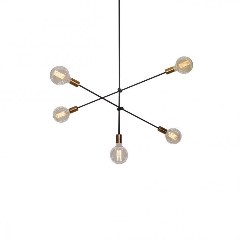 SE 136-5 CODY PENDANT BLACK & BRUSHED BRASS Δ4 SE 136-5 CODY PENDANT BLACK & BRUSHED BRASS Δ4