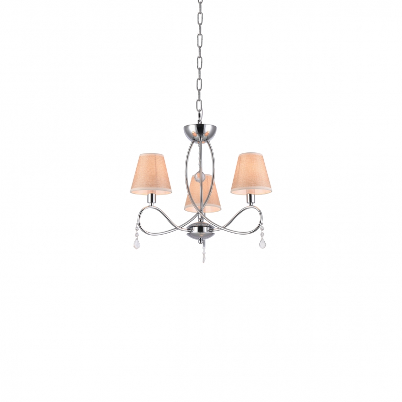 E002-3 LAKI PENDANT LAMP CHROME & WHITE SHADE 1E1