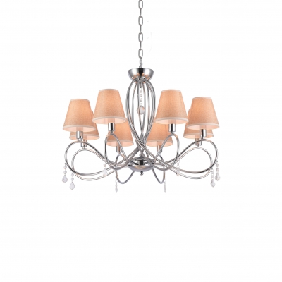 E002-8 LAKI PENDANT LAMP CHROME & WHITE SHADE 1Z2