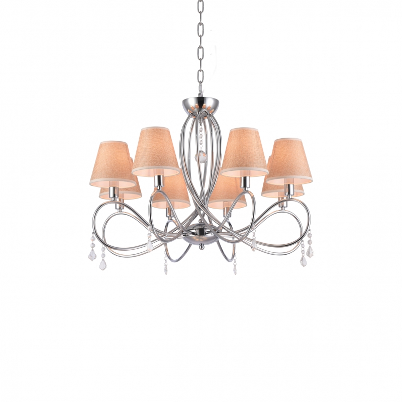 E002-8 LAKI PENDANT LAMP CHROME & WHITE SHADE 1Z2