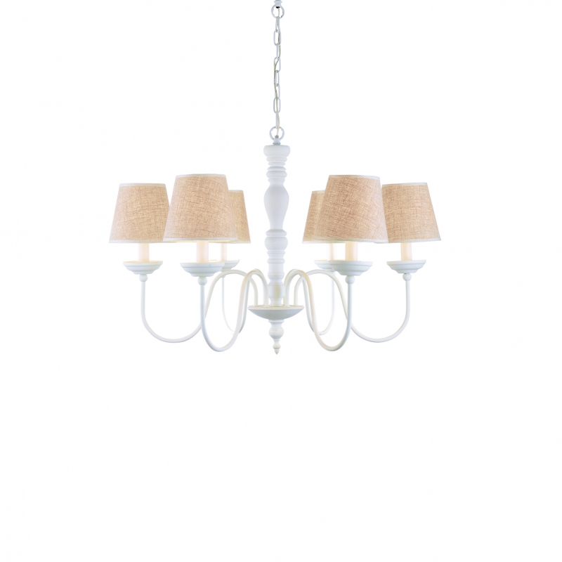 C111-6 ORION PENDANT LAMP WHITE & WHITE SHADE 1Ε1