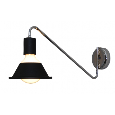 HL-3521-1 EMILY CHROME & BLACK WALL LAMP HL-3521-1 EMILY CHROME & BLACK WALL LAMP
