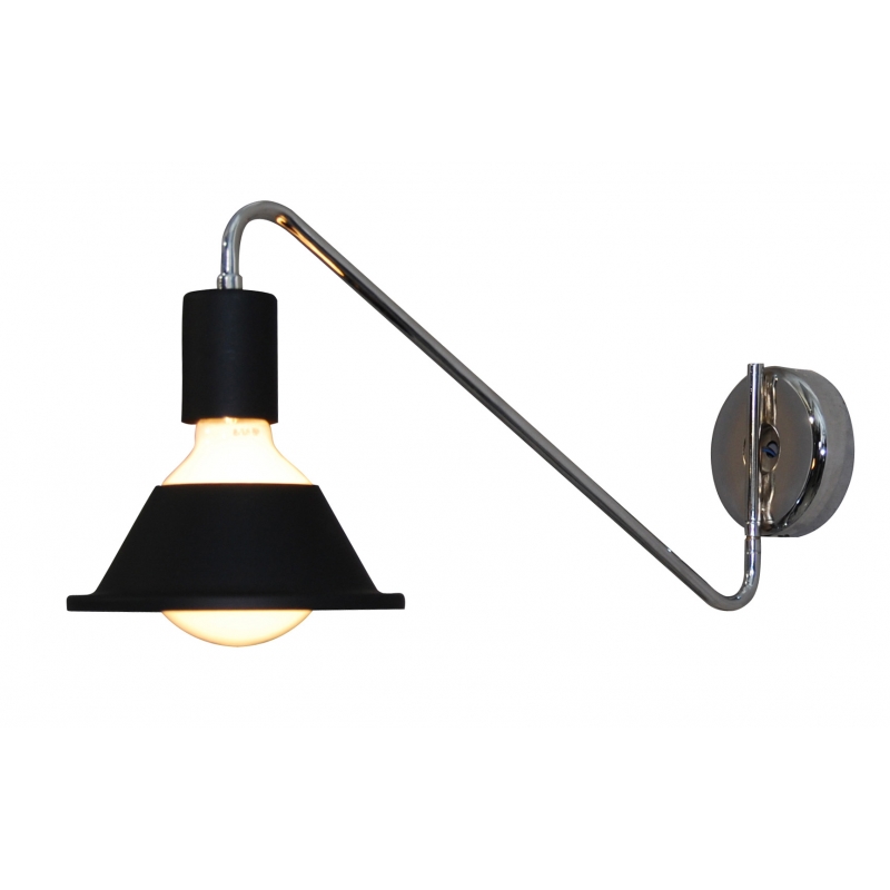 HL-3521-1 EMILY CHROME & BLACK WALL LAMP HL-3521-1 EMILY CHROME & BLACK WALL LAMP
