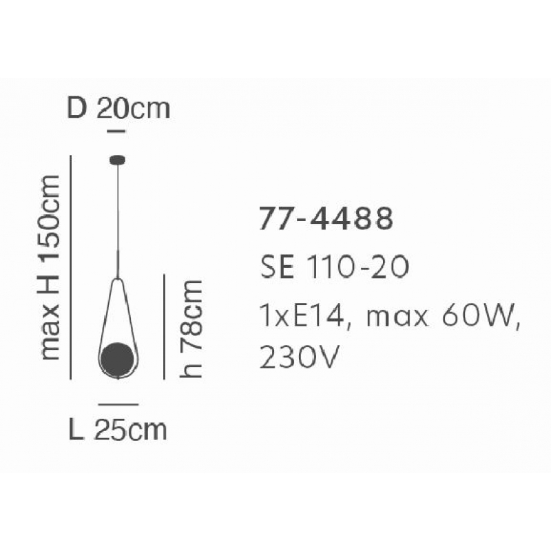 SE 110-20 PRATO PENDANT BRASS GOLD Φ20 Γ4 SE 110-20 PRATO PENDANT BRASS GOLD Φ20 Γ4