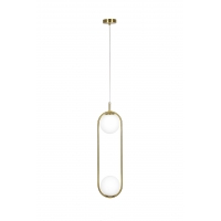 SE 110-2 PRATO PENDANT BRASS GOLD WITH 2 OPAL GLASSES Φ15 Γ4