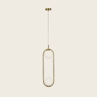 SE 110-2 PRATO PENDANT BRASS GOLD WITH 2 OPAL GLASSES Φ15 Γ4