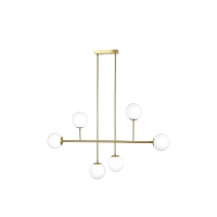 SE 110-6 PRATO PENDANT BRASS GOLD WITH 6 OPAL GLASSES Φ15 Γ4