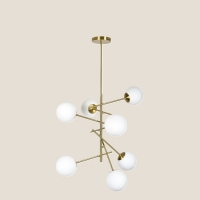 SE 110-7 PRATO PENDANT BRASS GOLD WITH 7 OPAL GLASSES Φ15 Γ4 SE 110-7 PRATO PENDANT BRASS GOLD WITH 7 OPAL GLASSES Φ15 Γ4