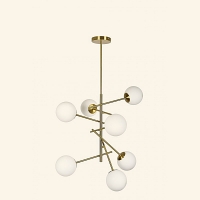 SE 110-7 PRATO PENDANT BRASS GOLD WITH 7 OPAL GLASSES Φ15 Γ4 SE 110-7 PRATO PENDANT BRASS GOLD WITH 7 OPAL GLASSES Φ15 Γ4
