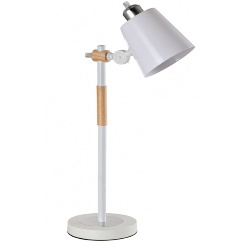 YQ-25110 SAM WHITE METAL-WOOD TABLE LAMP 1Ε1 YQ-25110 SAM WHITE METAL-WOOD TABLE LAMP 1Ε1