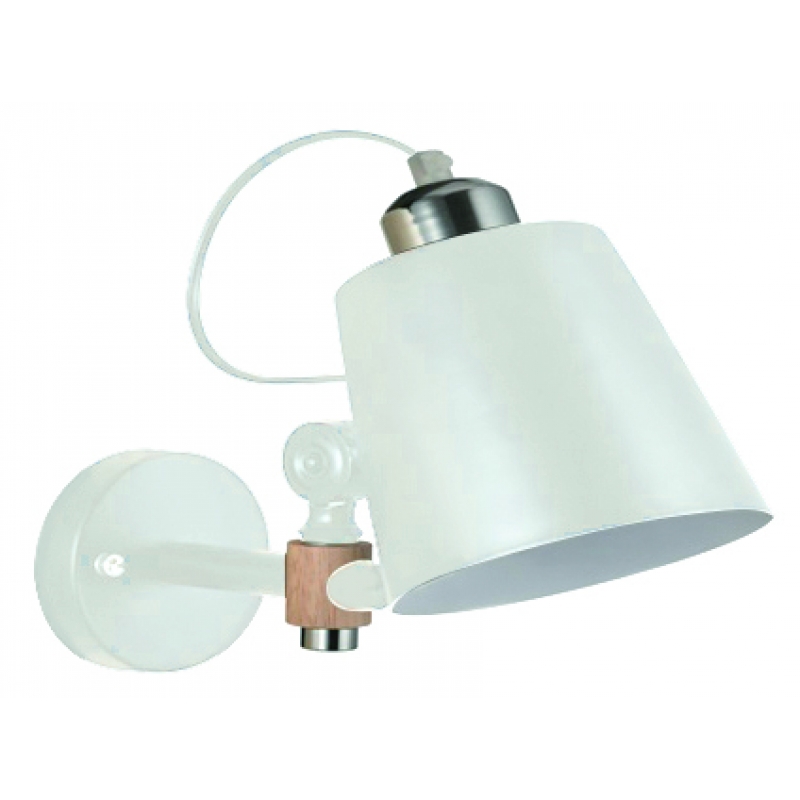 YQ-4003 SAM WHITE METAL-WOOD WALL LAMP 1Ε1 YQ-4003 SAM WHITE METAL-WOOD WALL LAMP 1Ε1