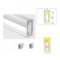 SE-SLO-6 SILICONE SIDE LIGHT OUT 1,2*0,6CM FOR 8MM LED STRIP PRICE PER METER SE-SLO-6 SILICONE SIDE LIGHT OUT 1,2*0,6CM FOR 8MM LED STRIP PRICE PER METER