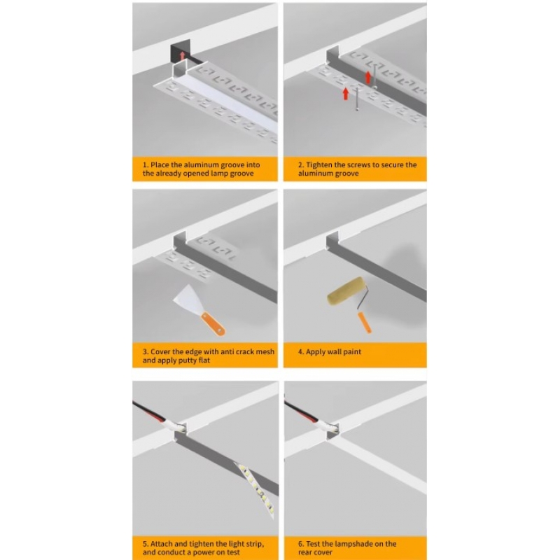 SE-PROW-30 ALUMINIUM PROFILE WITH WINGS 2,8*1,4CM TRIMLESS  PRICE PER METER