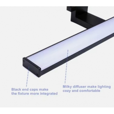 SE-BL-60 MULAN WALL LAMP BLACK 60CM  3CCT 12W WITH MEMORY Ζ2