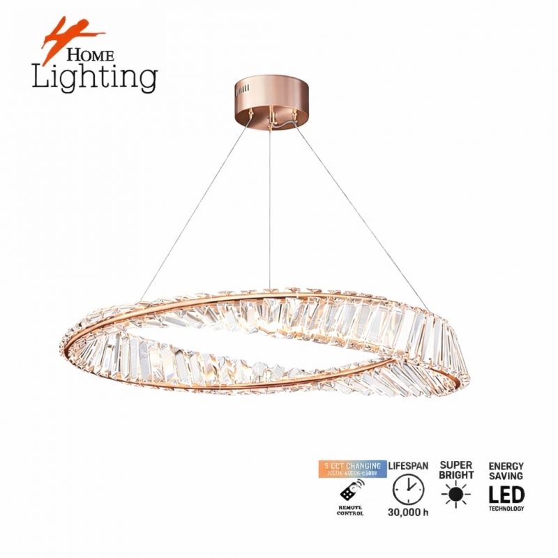 SE LED 60  OVELA ROSE GOLD Φ60cm 3CCT REMOTE CONTROL 2 YEARS WARRANTY