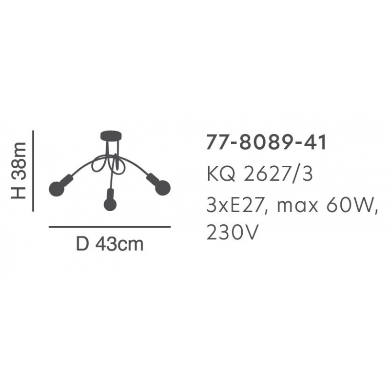 KQ 2627/3 QUIRKY ANTIQUE BRONZE CEILING LAMP Δ3 KQ 2627/3 QUIRKY ANTIQUE BRONZE CEILING LAMP Δ3