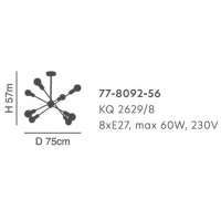 KQ 2629/8 GWEN BLACK PENDANT Δ4 KQ 2629/8 GWEN BLACK PENDANT Δ4