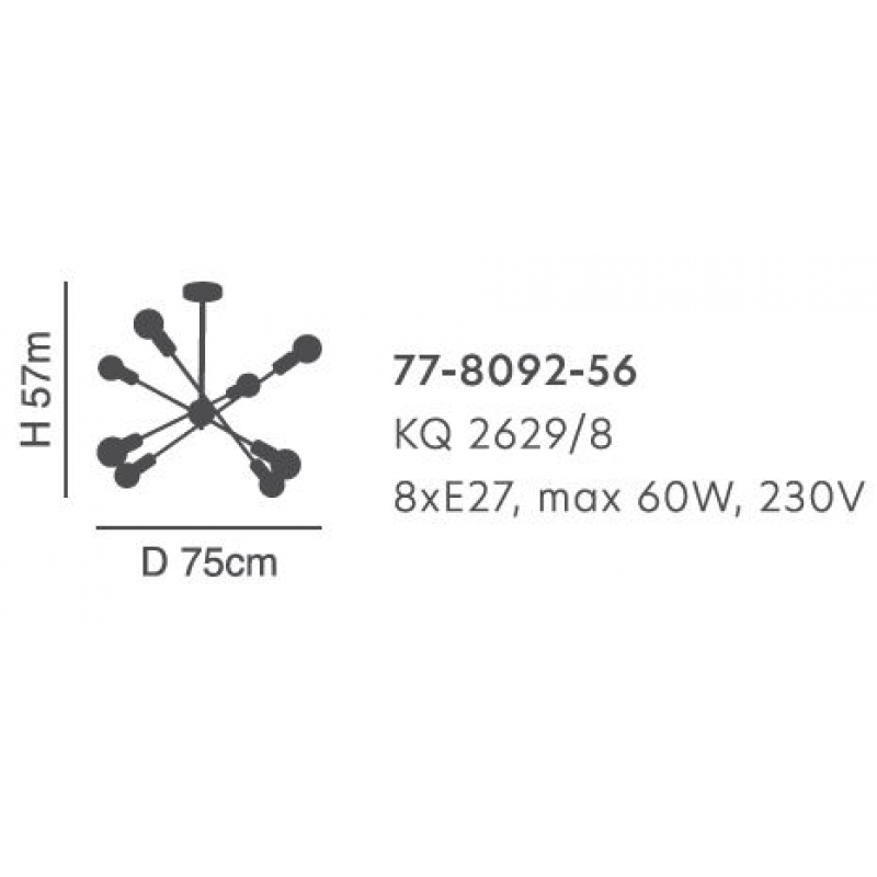 KQ 2629/8 GWEN BLACK PENDANT Δ4 KQ 2629/8 GWEN BLACK PENDANT Δ4