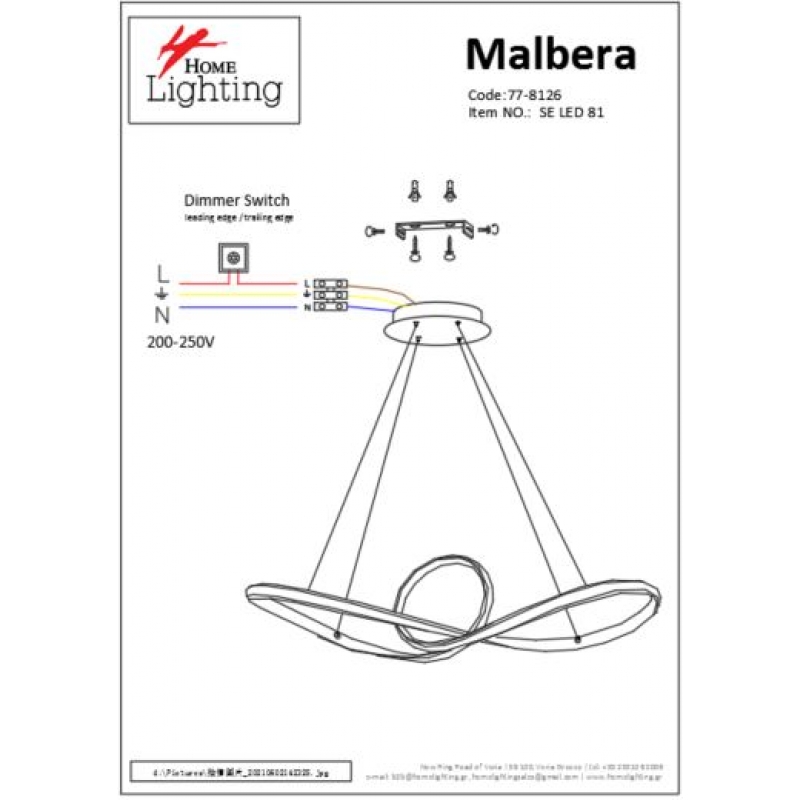 SE LED 80 MALBERA PENDANT CHROME B5 SE LED 80 MALBERA PENDANT CHROME B5