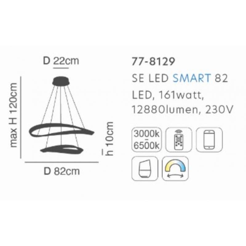 SE LED SMART 80  MATEO PENDANT COFFEE BROWN Β5