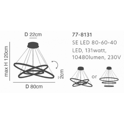 SE LED 80-60-40 MORELLI PENDANT COFFEE BROWN Γ5 SE LED 80-60-40 MORELLI PENDANT COFFEE BROWN Γ5