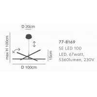 SE LED 100 RECTA CEILING CHROME E2
