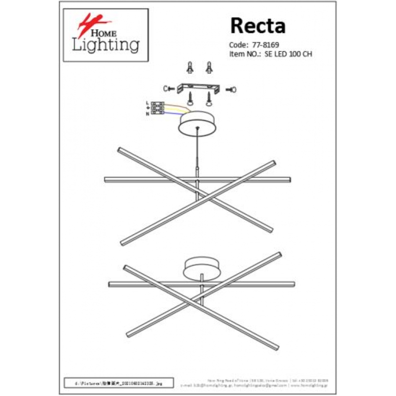 SE LED 100 RECTA CEILING CHROME E2