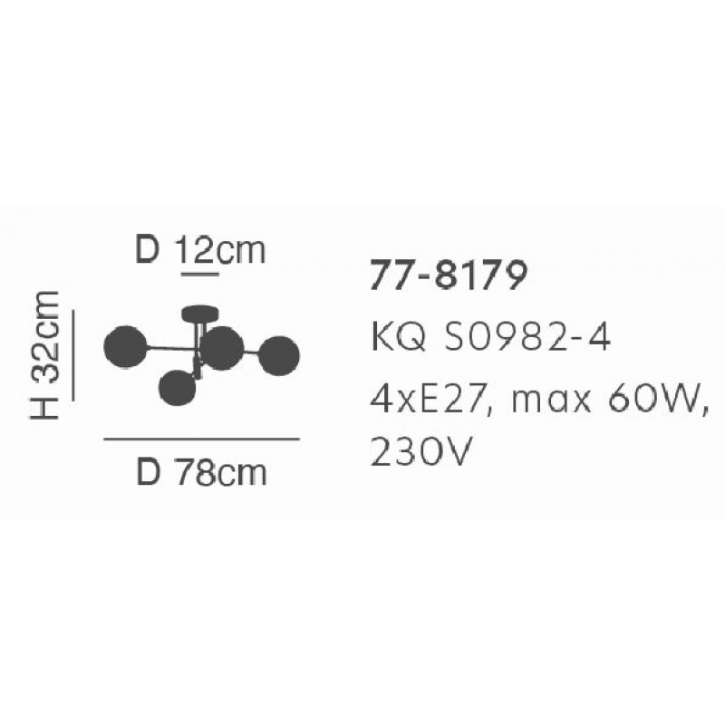 KQ S0982-4  CROSS BLACK AND GOLD CEILING Ε3