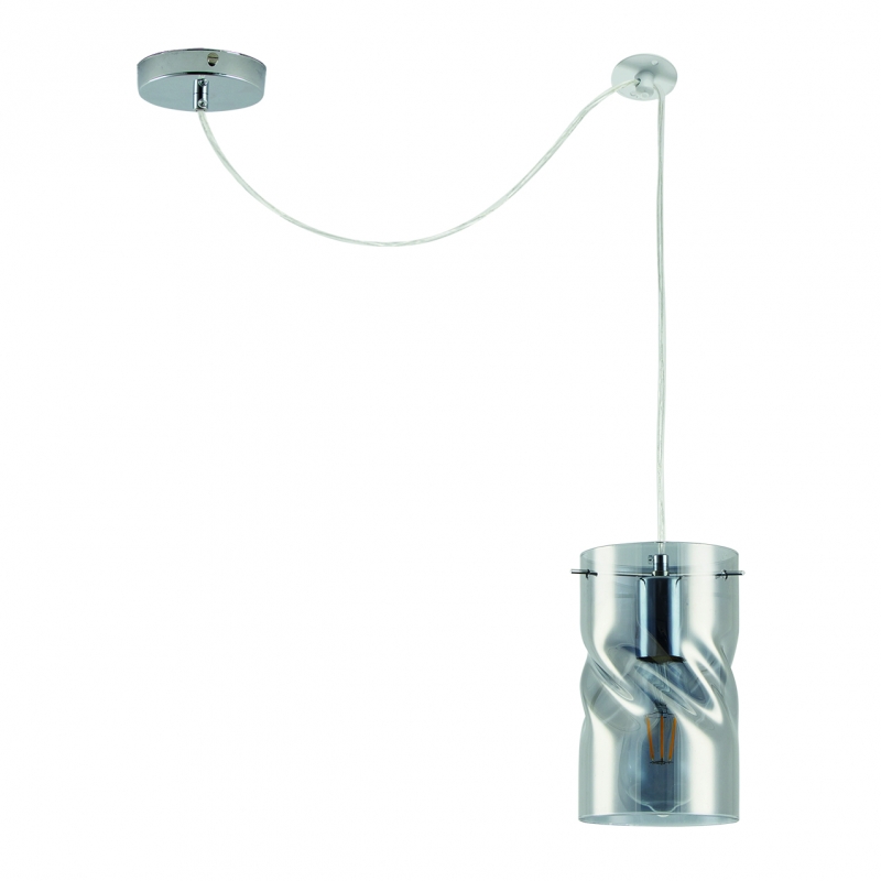 KQ S0616-1 TWIST SMOKEY PENDANT GLASS Γ3