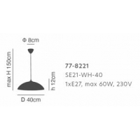 SE21-WH-40 EMULSE OPAL GLASS PENDANT Ε3