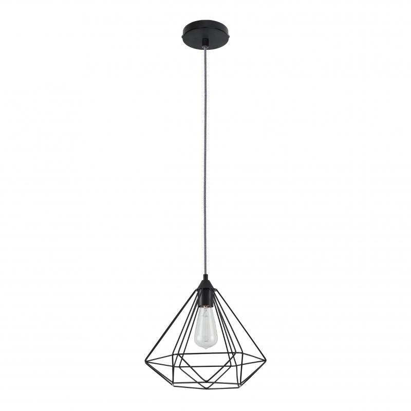SE21-BL-33 MILA BLACK METAL GRID PENDANT Δ3