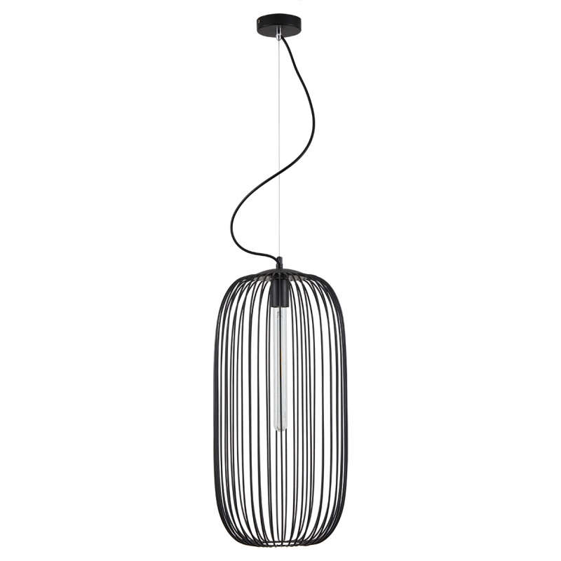 SE21-BL-30 MED BLACK METAL GRID PENDANT E4