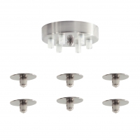 SE21-NM-4-NM6-SH1 ADEPT TUBE Nickel Matt Pendant White Fabric Shade+ SE21-NM-4-NM6-SH1 ADEPT TUBE Nickel Matt Pendant White Fabric Shade+