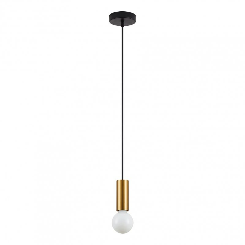 SE21-GM-4-GR1 ADEPT TUBE Gold Matt Pendant Black Metal Grid+